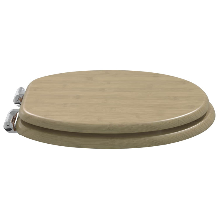 Vidaxx WC-Sitz mit Absenkautomatik, hellbambusfarben, 44 x 38 cm, MDF-Platte
