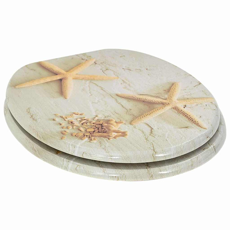 Vidaxx WC-Sitz mit Absenkautomatik, gelb und weiß, 44 x 38 cm, MDF-Platte