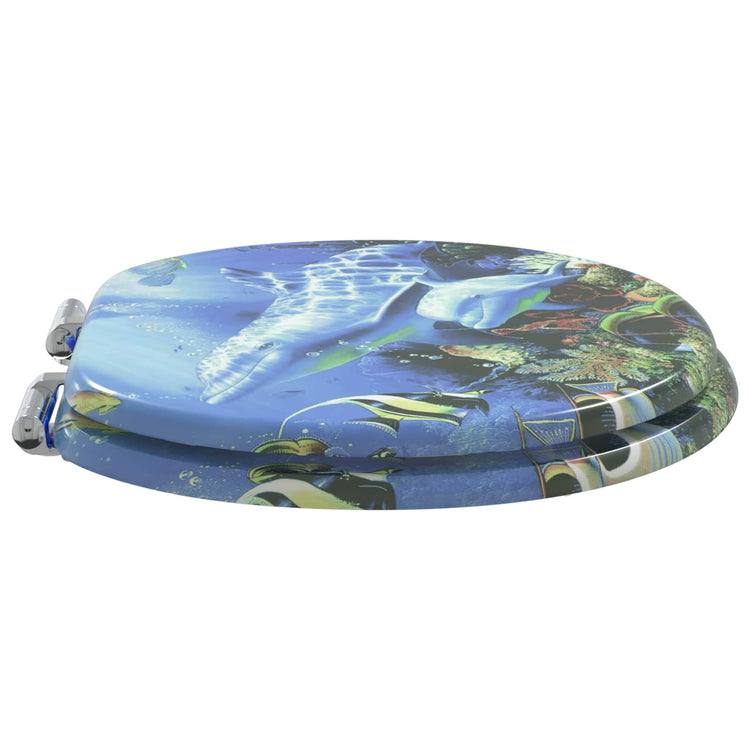Vidaxx WC-Sitz mit Absenkautomatik, blau, 44 x 38 cm, MDF-Platte