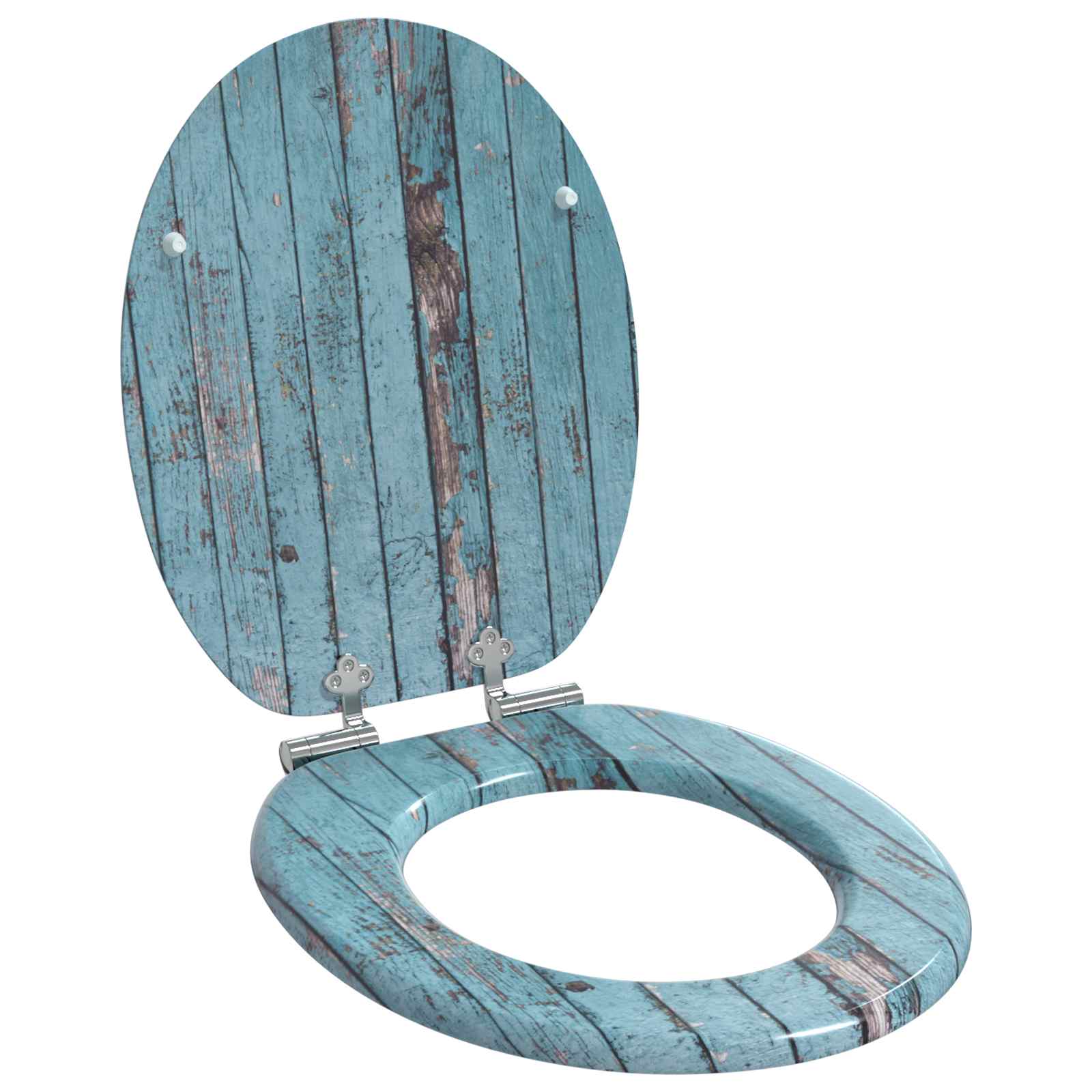 Vidaxx WC-Sitz mit Absenkautomatik, blau, 44 x 38 cm, MDF-Platte