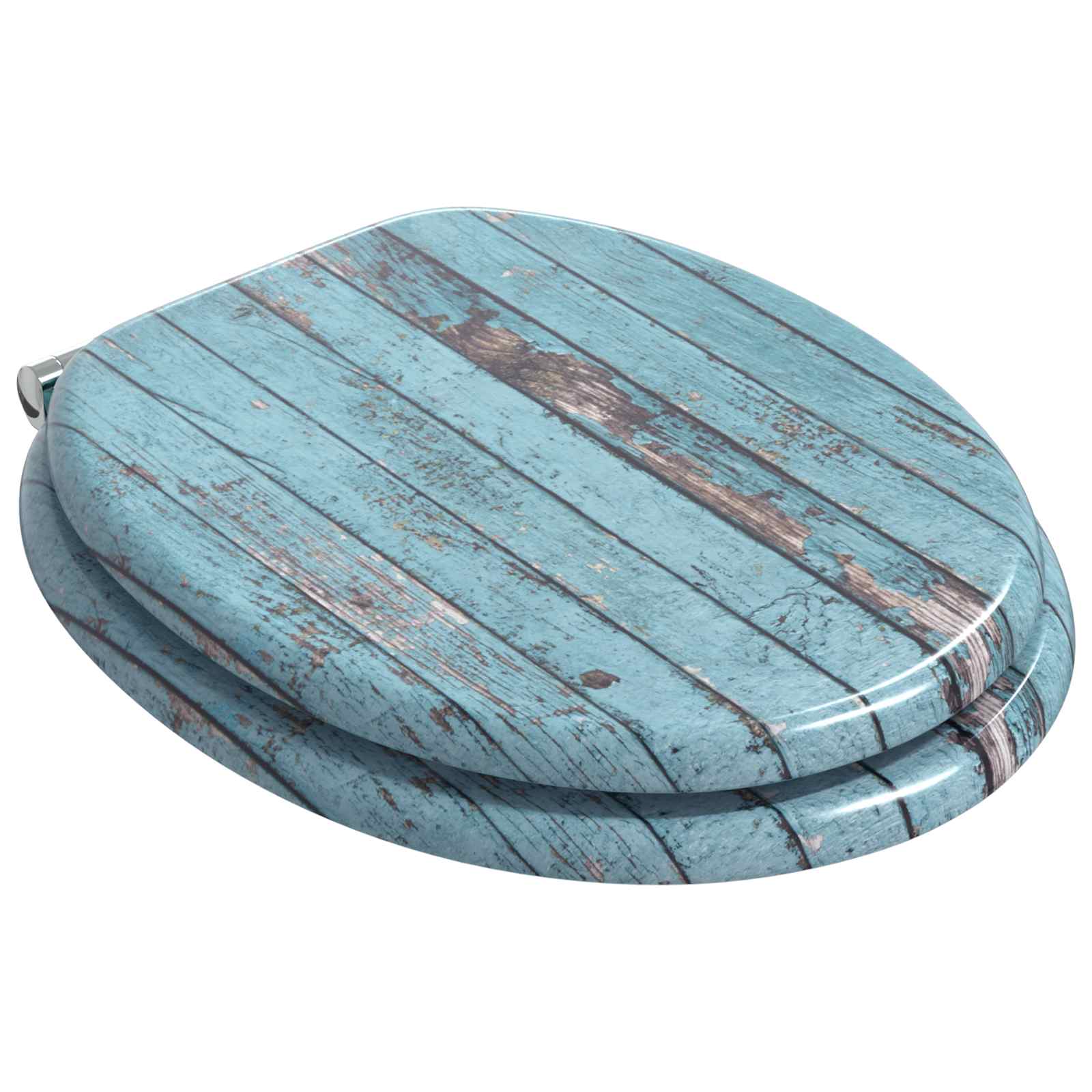 Vidaxx WC-Sitz mit Absenkautomatik, blau, 44 x 38 cm, MDF-Platte