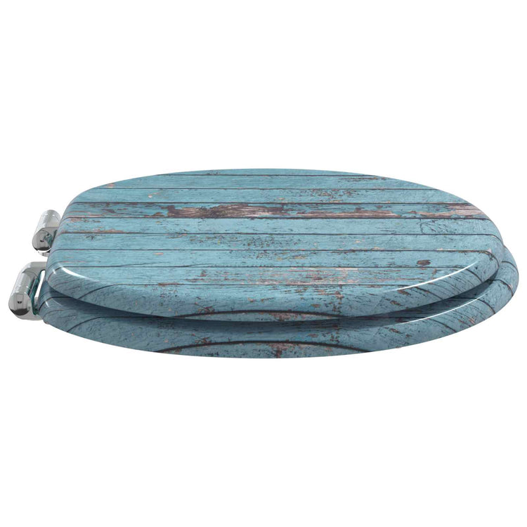 Vidaxx WC-Sitz mit Absenkautomatik, blau, 44 x 38 cm, MDF-Platte