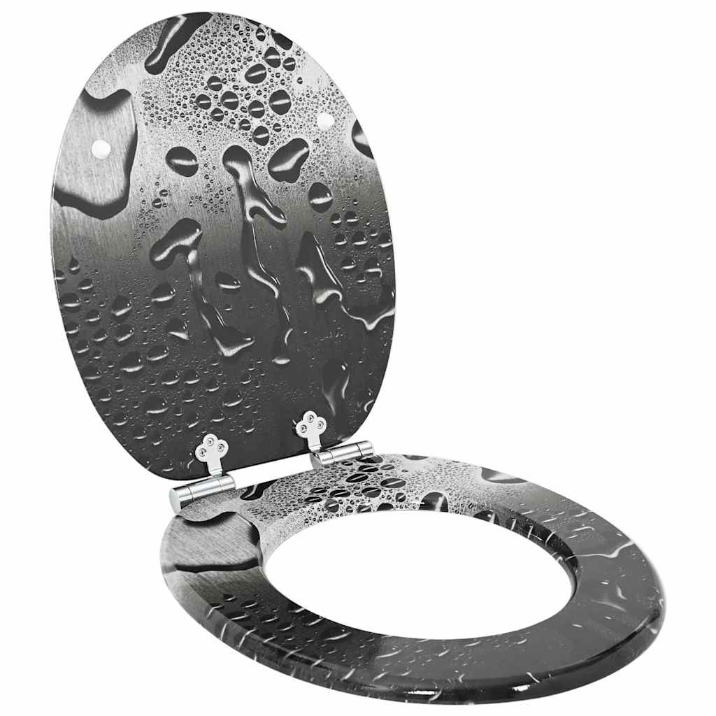 Vidaxx WC-Sitz mit Absenkautomatik, grau, 44 x 38 cm, MDF-Platte