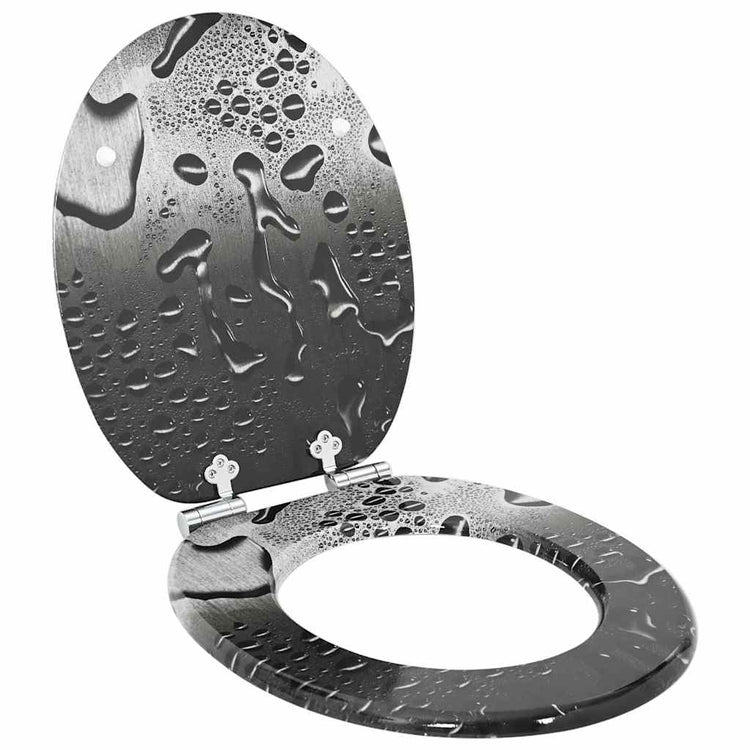 Vidaxx WC-Sitz mit Absenkautomatik, grau, 44 x 38 cm, MDF-Platte