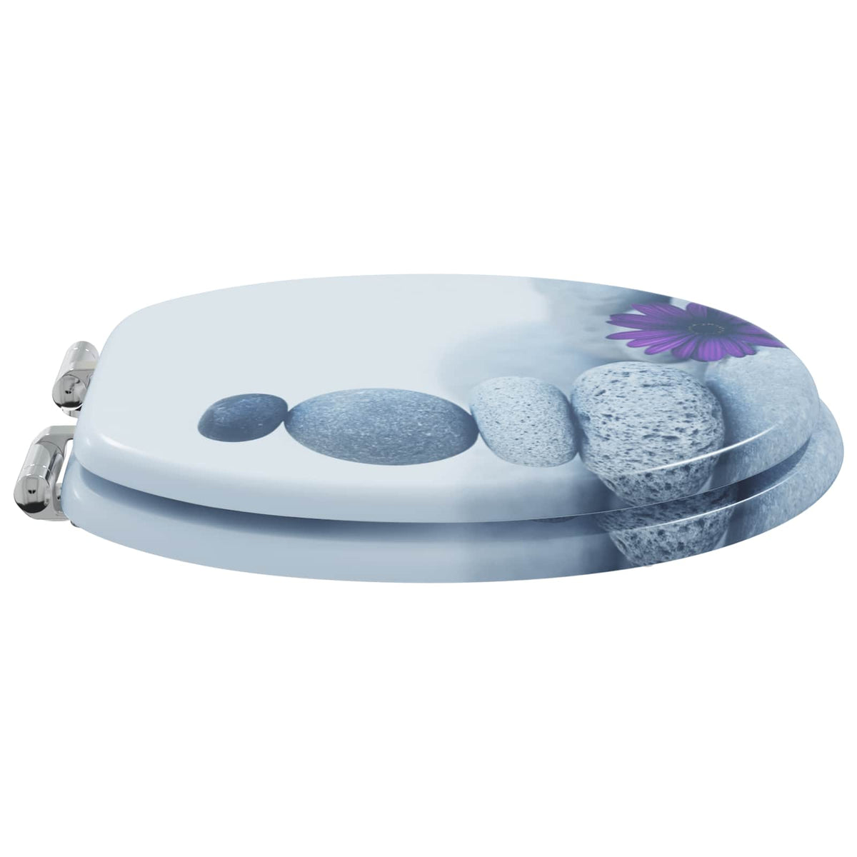 Vidaxx WC-Sitz mit Absenkautomatik, grau, 44 x 38 cm, MDF-Platte