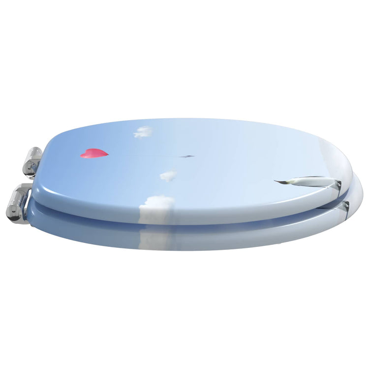 Vidaxx WC-Sitz mit Absenkautomatik, blau, 44 x 38 cm, MDF-Platte
