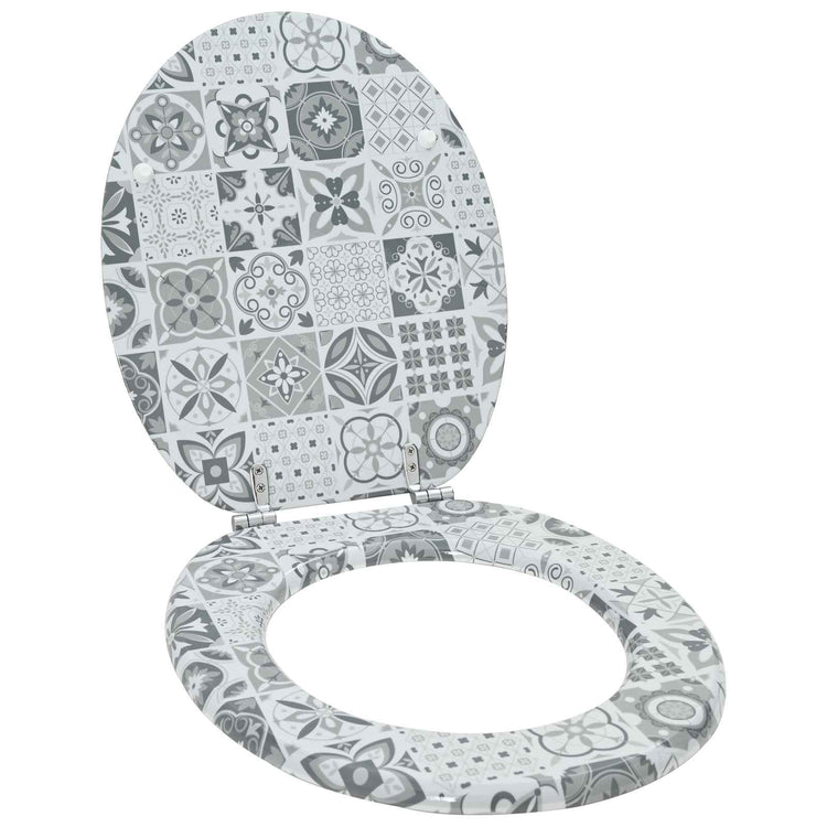 Vidaxx WC-Sitz mit Absenkautomatik, grau, 44 x 38 cm, MDF-Platte