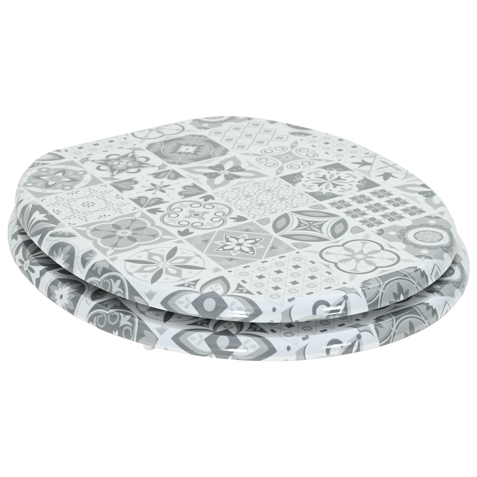Vidaxx WC-Sitz mit Absenkautomatik, grau, 44 x 38 cm, MDF-Platte