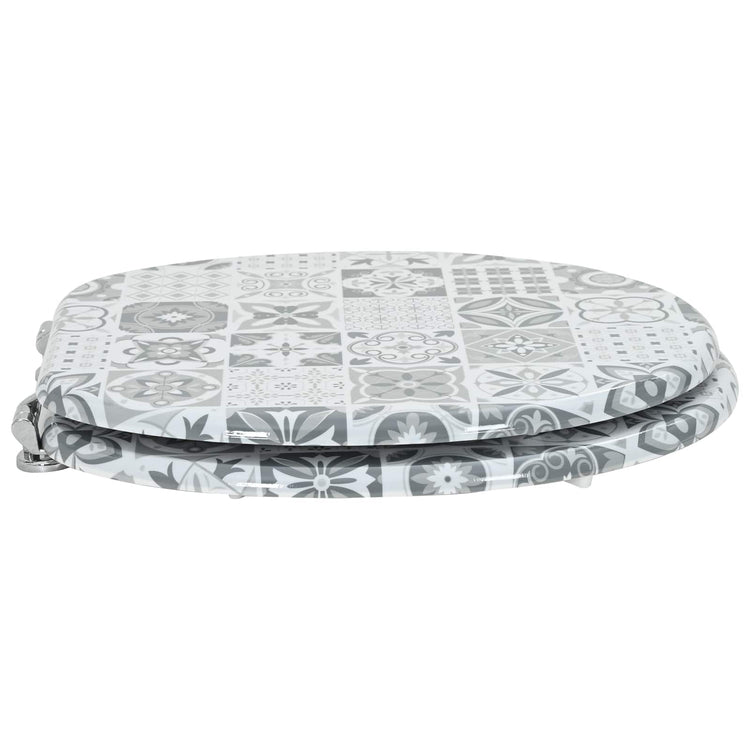 Vidaxx WC-Sitz mit Absenkautomatik, grau, 44 x 38 cm, MDF-Platte
