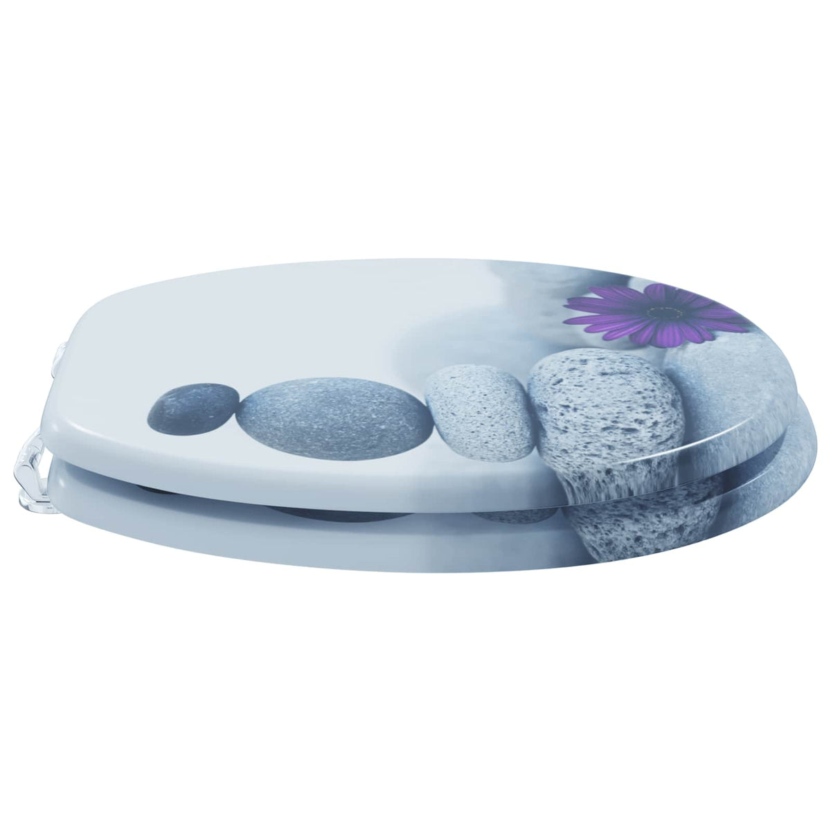 Vidaxx WC-Sitz mit Absenkautomatik, grau, 44 x 38 cm, MDF-Platte