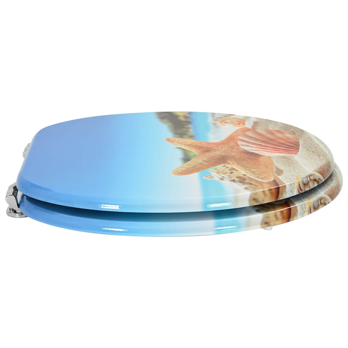 Vidaxx WC-Sitz mit Absenkautomatik, hellblau, 44 x 38 cm, MDF-Platte