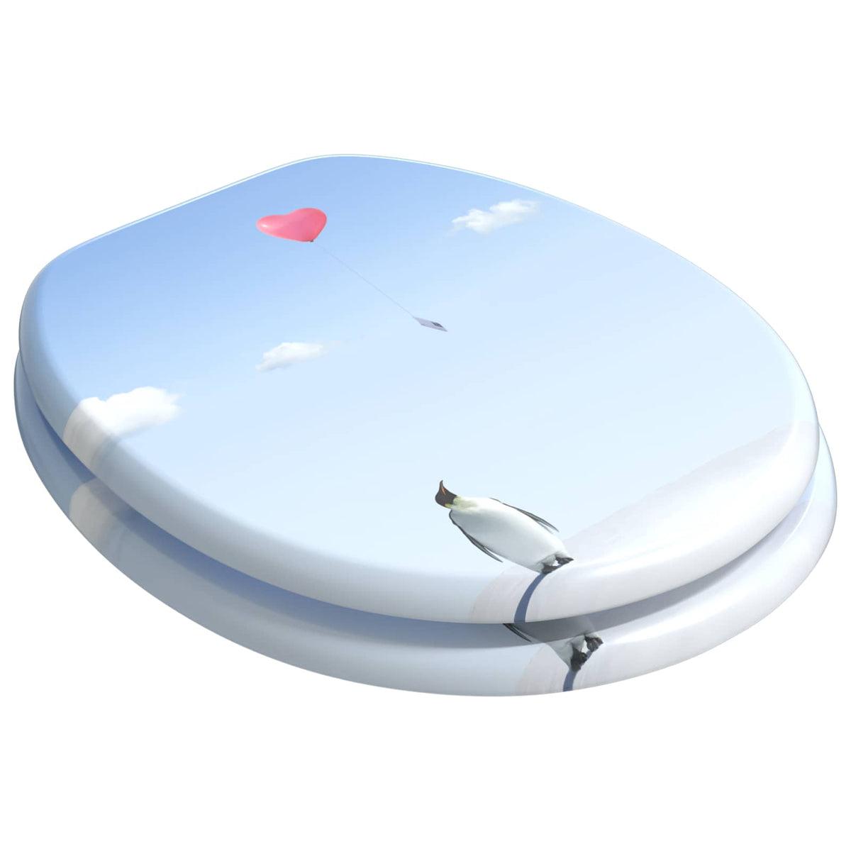 Vidaxx WC-Sitz mit Absenkautomatik, blau, 44 x 38 cm, MDF-Platte
