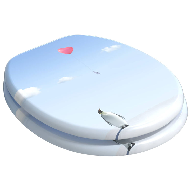 Vidaxx WC-Sitz mit Absenkautomatik, blau, 44 x 38 cm, MDF-Platte
