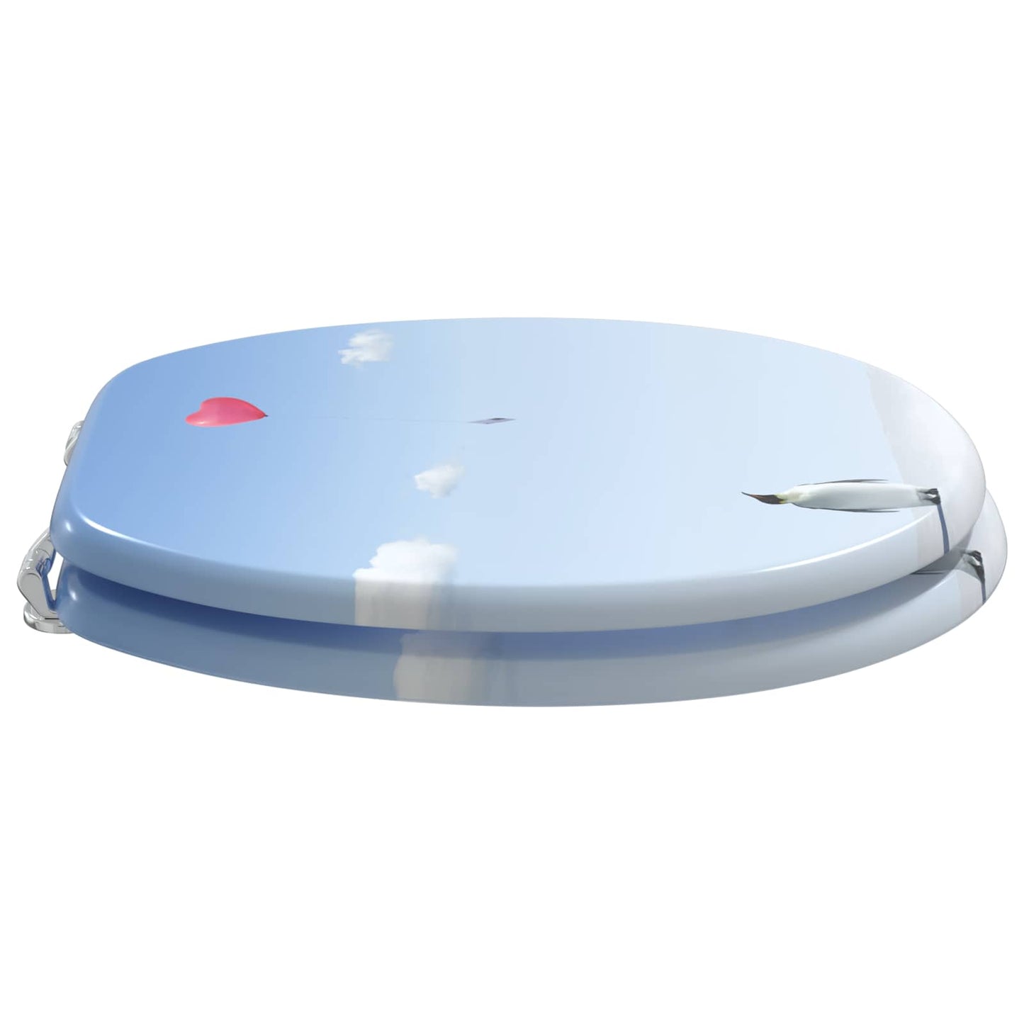 Vidaxx WC-Sitz mit Absenkautomatik, blau, 44 x 38 cm, MDF-Platte