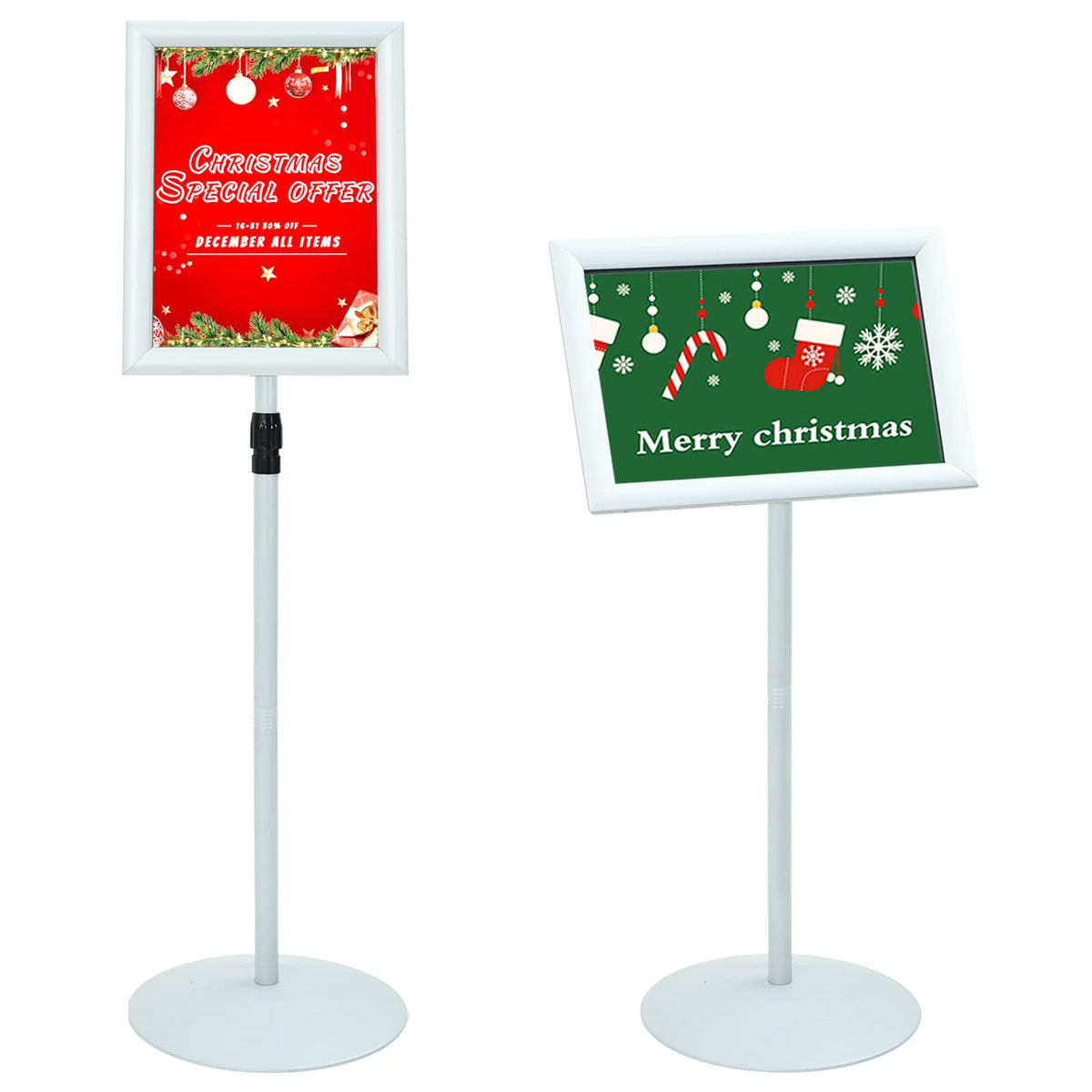 VidaXL Sockel-Posterständer Silber 33 x 33 x 126 cm PVC und Stahl