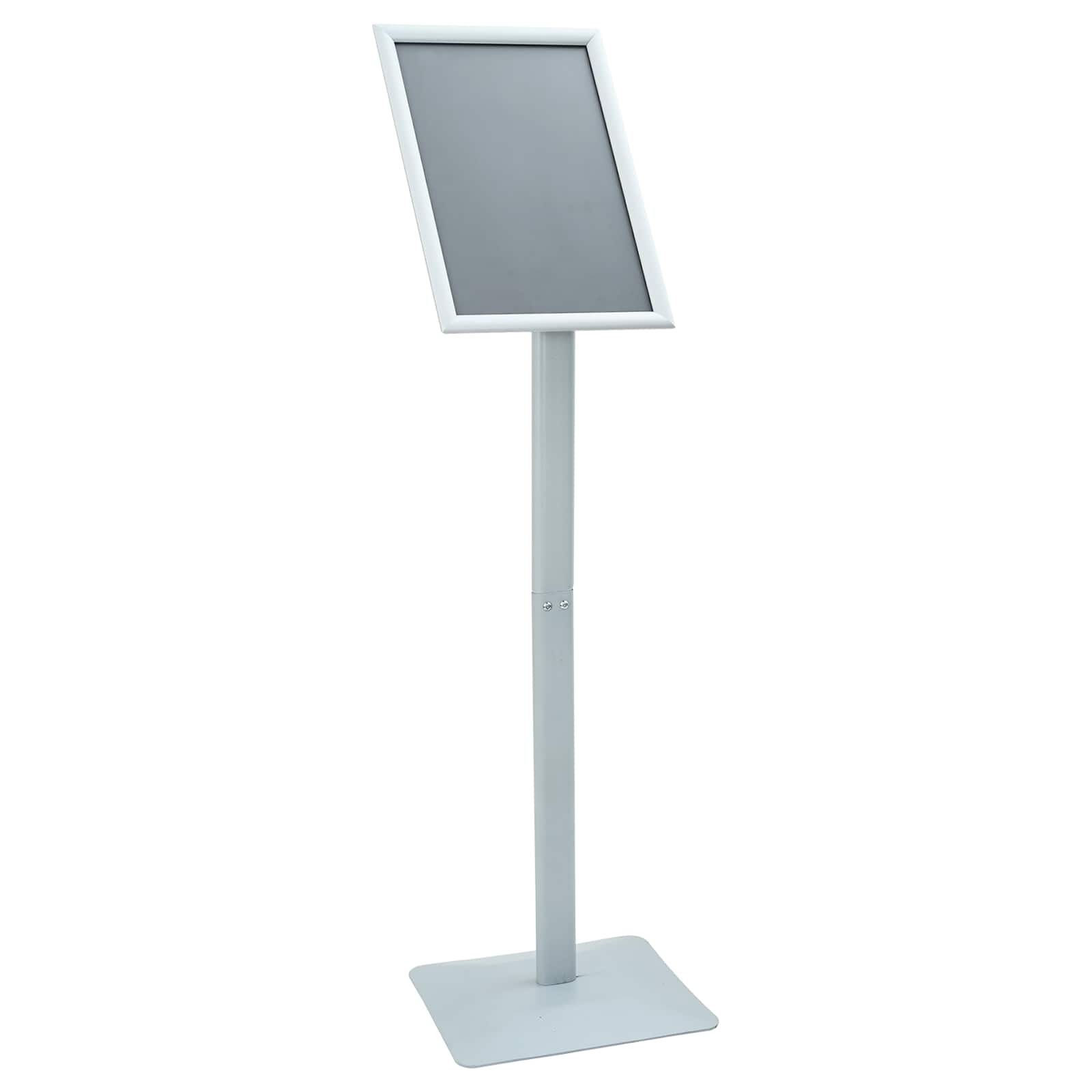 Vidaxl-Posterständer mit Sockel, silberfarben, 32 x 27 x 119 cm, PVC und Gusseisen