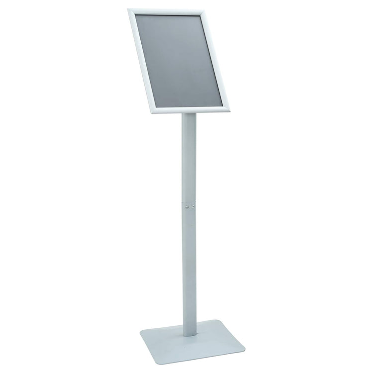Vidaxl-Posterständer mit Sockel, silberfarben, 32 x 27 x 119 cm, PVC und Gusseisen