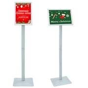 Vidaxl-Posterständer mit Sockel, silberfarben, 32 x 27 x 119 cm, PVC und Gusseisen - afbeelding 3