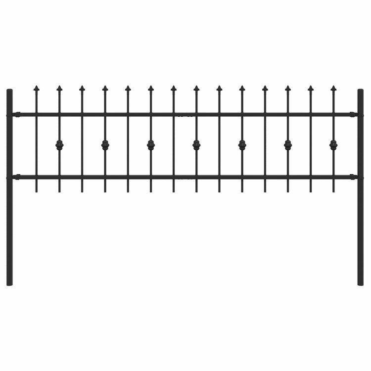 VidaXL Erdspießzaun schwarz 200 x 130 cm pulverbeschichteter Stahl