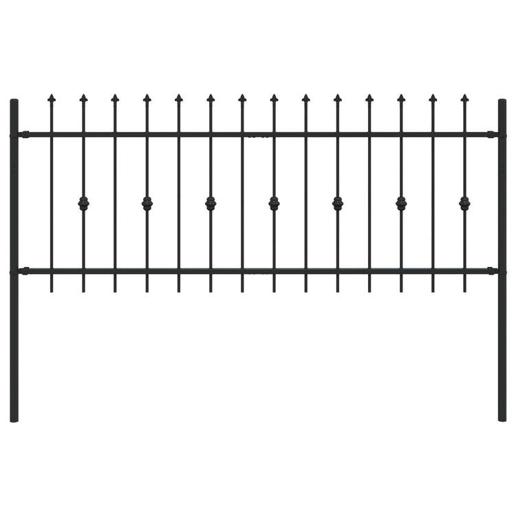 VidaXL Erdspießzaun schwarz 200 x 130 cm pulverbeschichteter Stahl