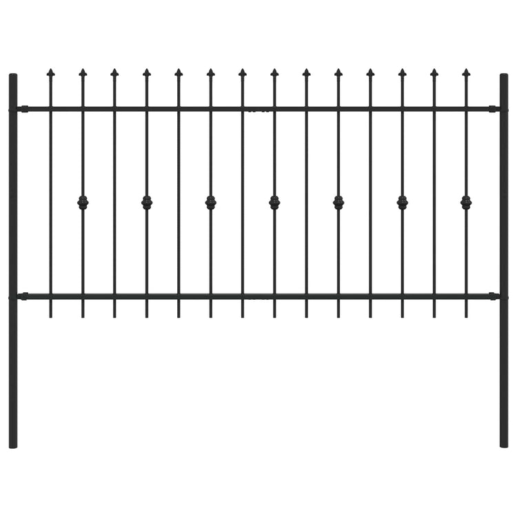 VidaXL Erdspießzaun schwarz 200 x 150 cm pulverbeschichteter Stahl