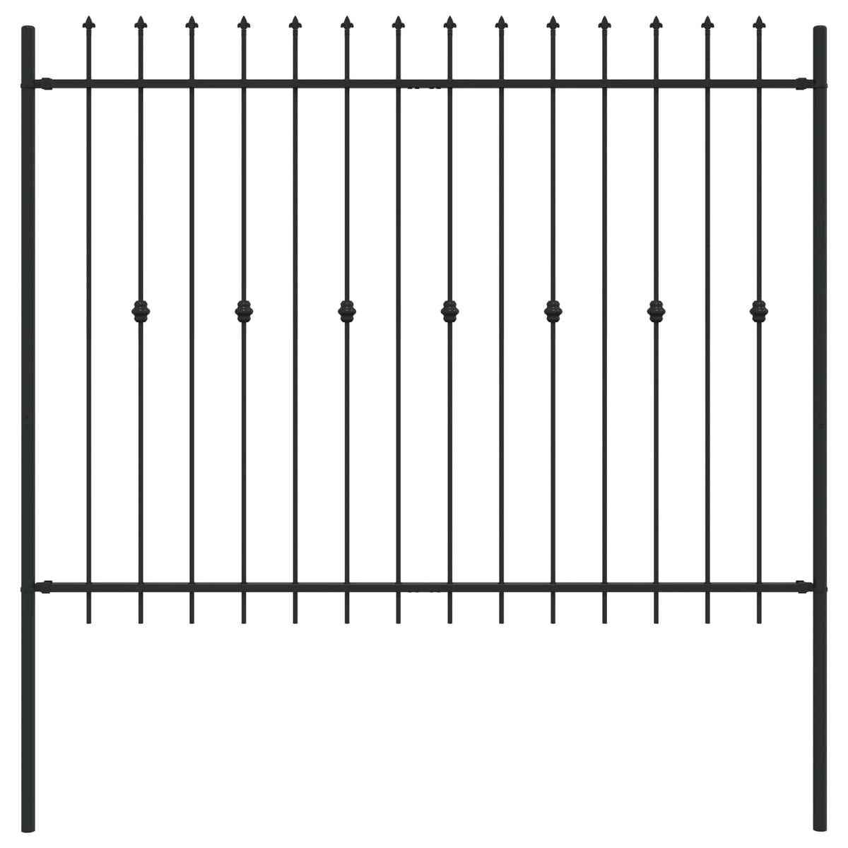 VidaXL Erdspießzaun schwarz 200 x 200 cm pulverbeschichteter Stahl