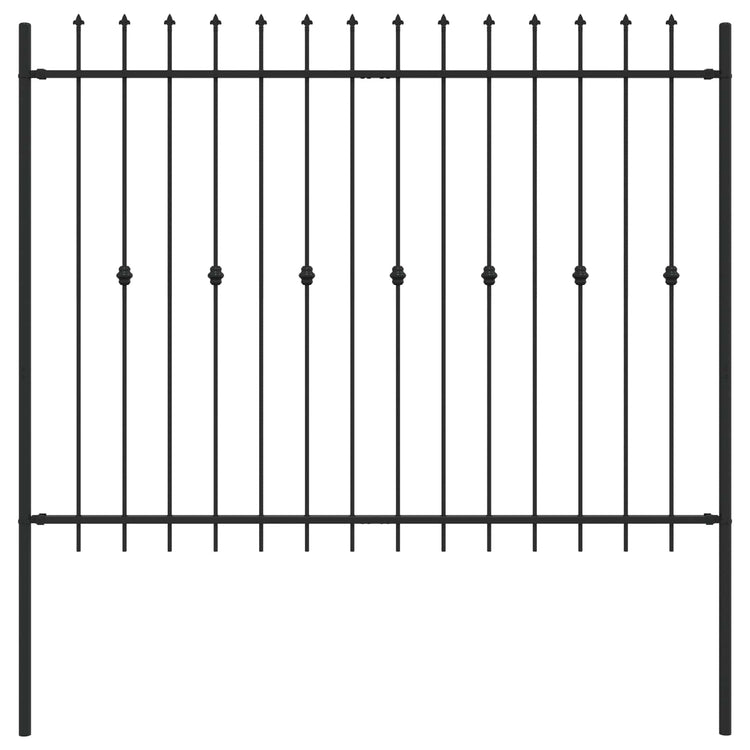 VidaXL Erdspießzaun schwarz 200 x 200 cm pulverbeschichteter Stahl