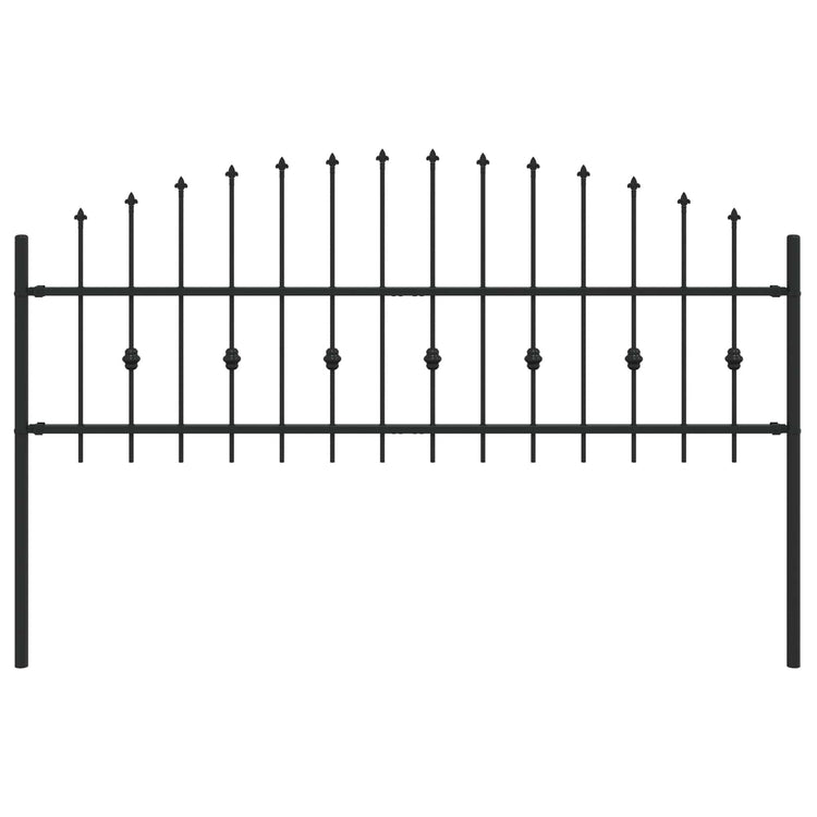 VidaXL Erdspießzaun schwarz 200 x 130 cm pulverbeschichteter Stahl