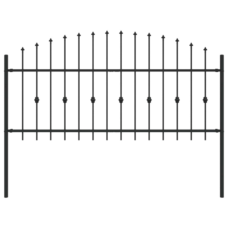 VidaXL Erdspießzaun schwarz 200 x 130 cm pulverbeschichteter Stahl