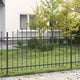 VidaXL Erdspießzaun schwarz 200 x 150 cm pulverbeschichteter Stahl