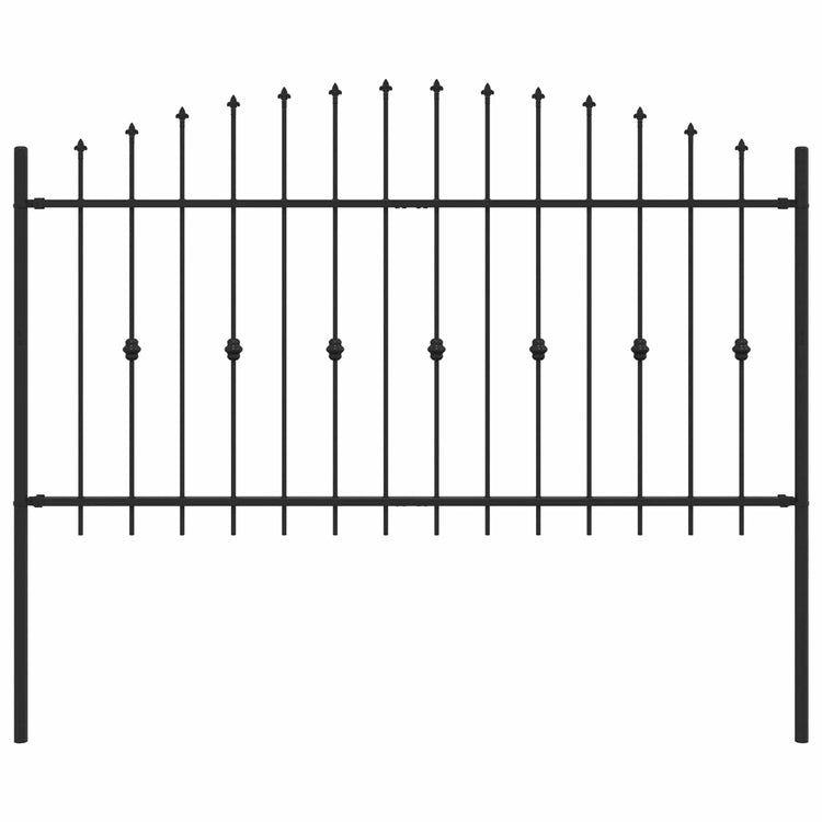 VidaXL Erdspießzaun schwarz 200 x 150 cm pulverbeschichteter Stahl