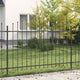VidaXL Erdspießzaun schwarz 200 x 130 cm pulverbeschichteter Stahl