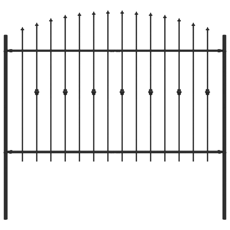VidaXL Erdspießzaun schwarz 200 x 130 cm pulverbeschichteter Stahl