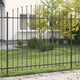 VidaXL Erdspießzaun schwarz 200 x 200 cm pulverbeschichteter Stahl