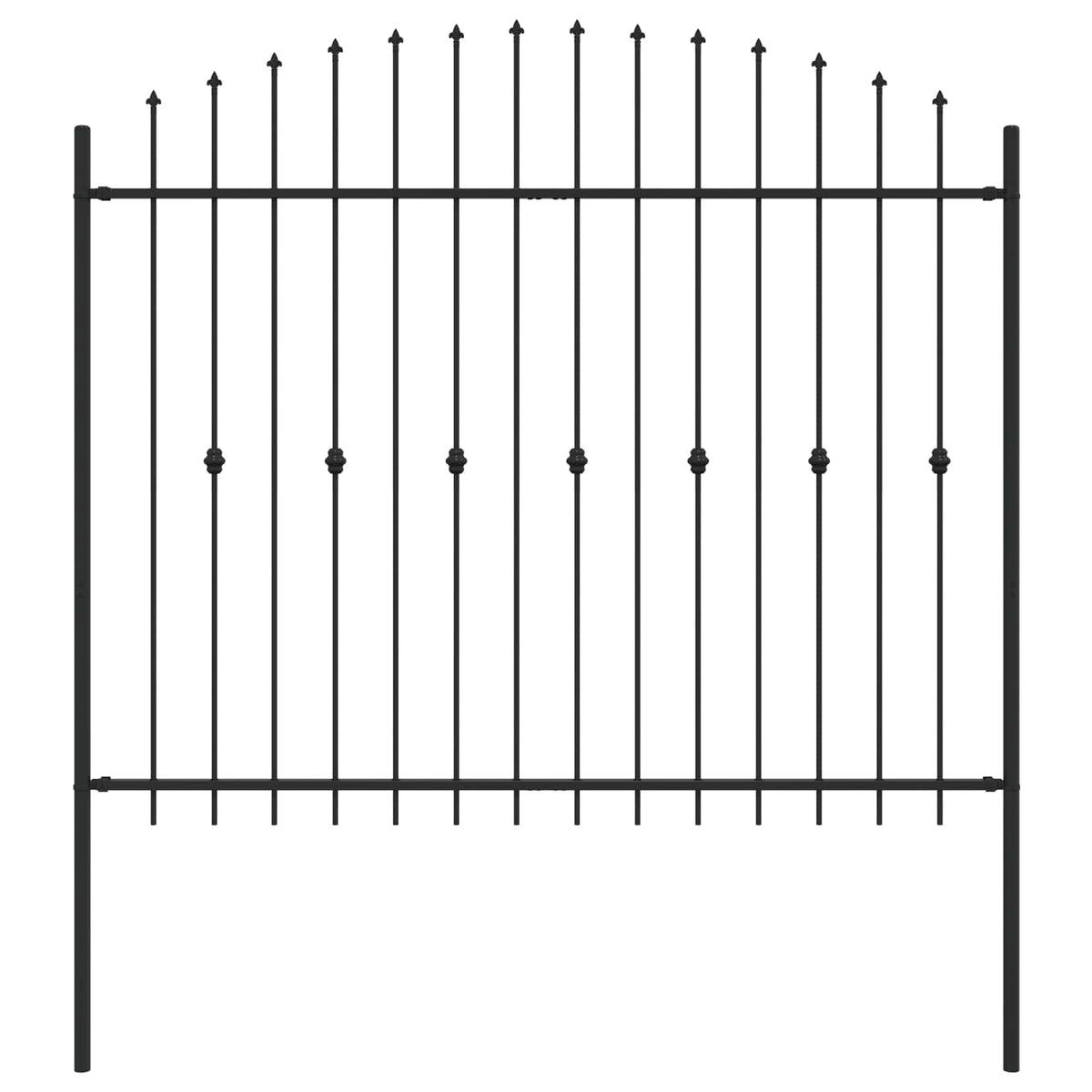 VidaXL Erdspießzaun schwarz 200 x 200 cm pulverbeschichteter Stahl