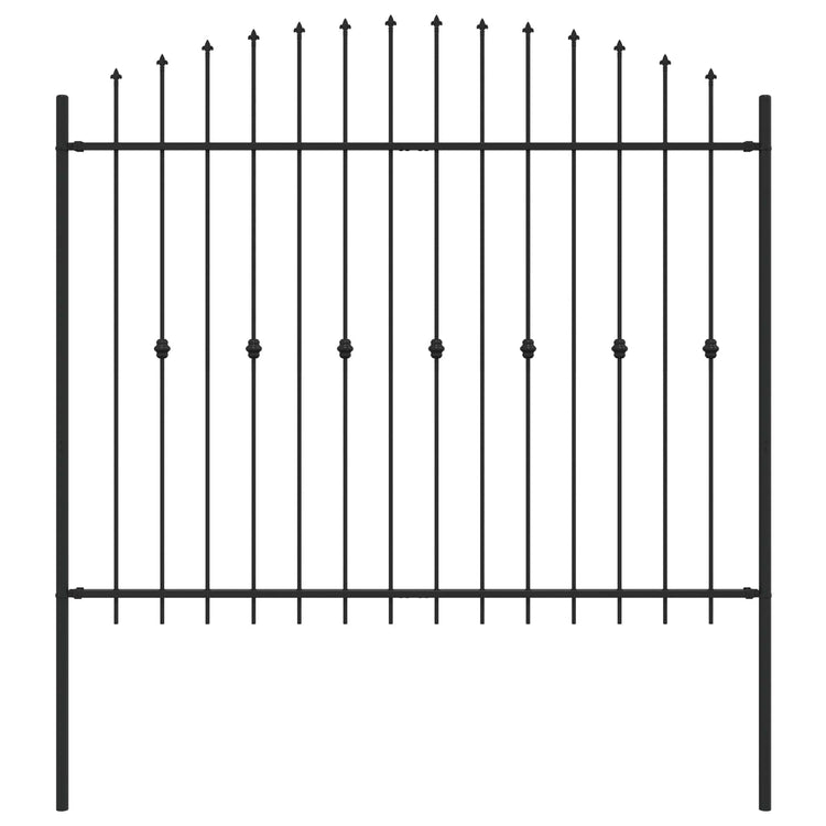 VidaXL Erdspießzaun schwarz 200 x 200 cm pulverbeschichteter Stahl