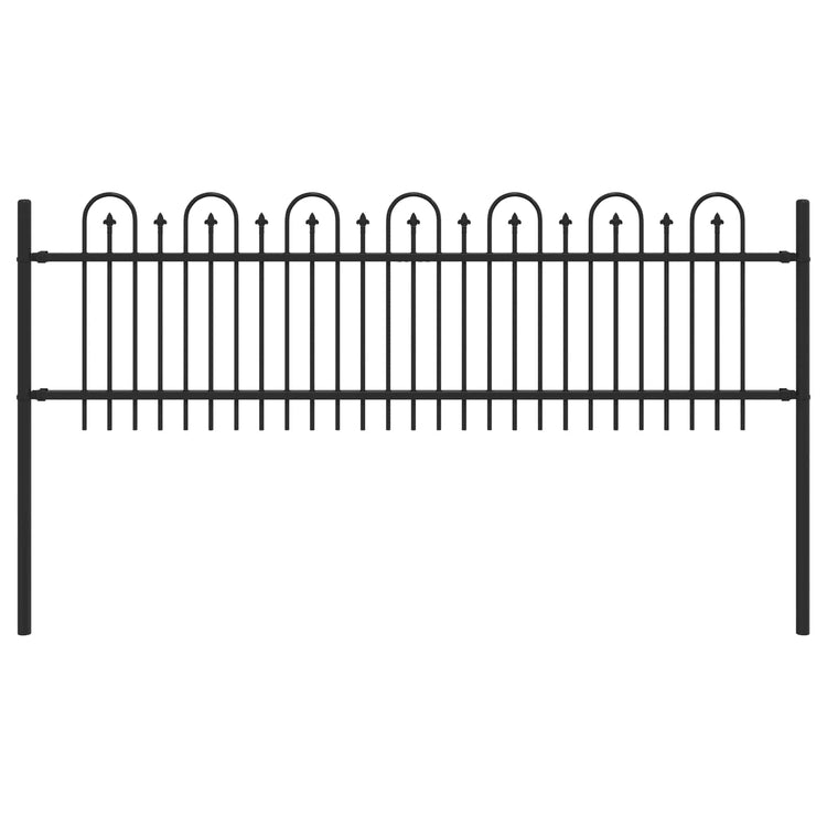 VidaXL Spießbogenzaun Schwarz 200 x 130 cm pulverbeschichteter Stahl