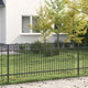 VidaXL Spießbogenzaun Schwarz 200 x 130 cm pulverbeschichteter Stahl