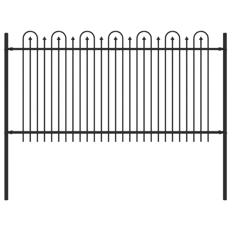 Vidaxx Spießbogenzaun schwarz 200 x 150 cm aus pulverbeschichtetem Stahl