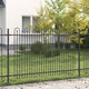 VidaXL Spießbogenzaun Schwarz 200 x 130 cm pulverbeschichteter Stahl