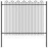 VidaXL Spießbogenzaun Schwarz 200 x 200 cm pulverbeschichteter Stahl