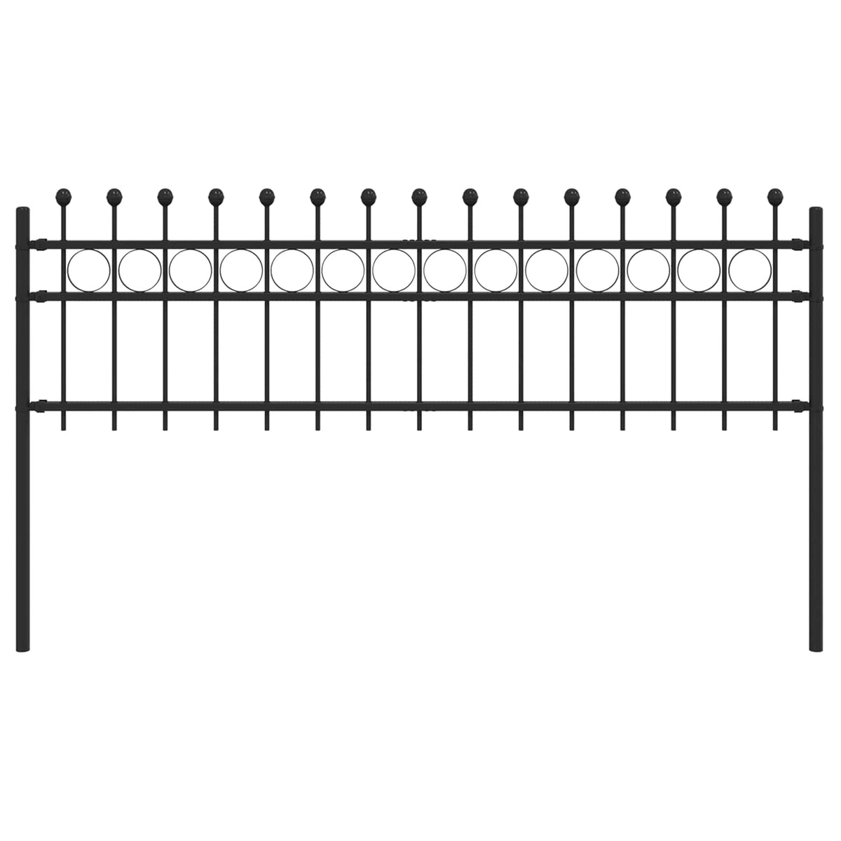 Vidaxx Ringzaun schwarz 200 x 130 cm pulverbeschichteter Stahl