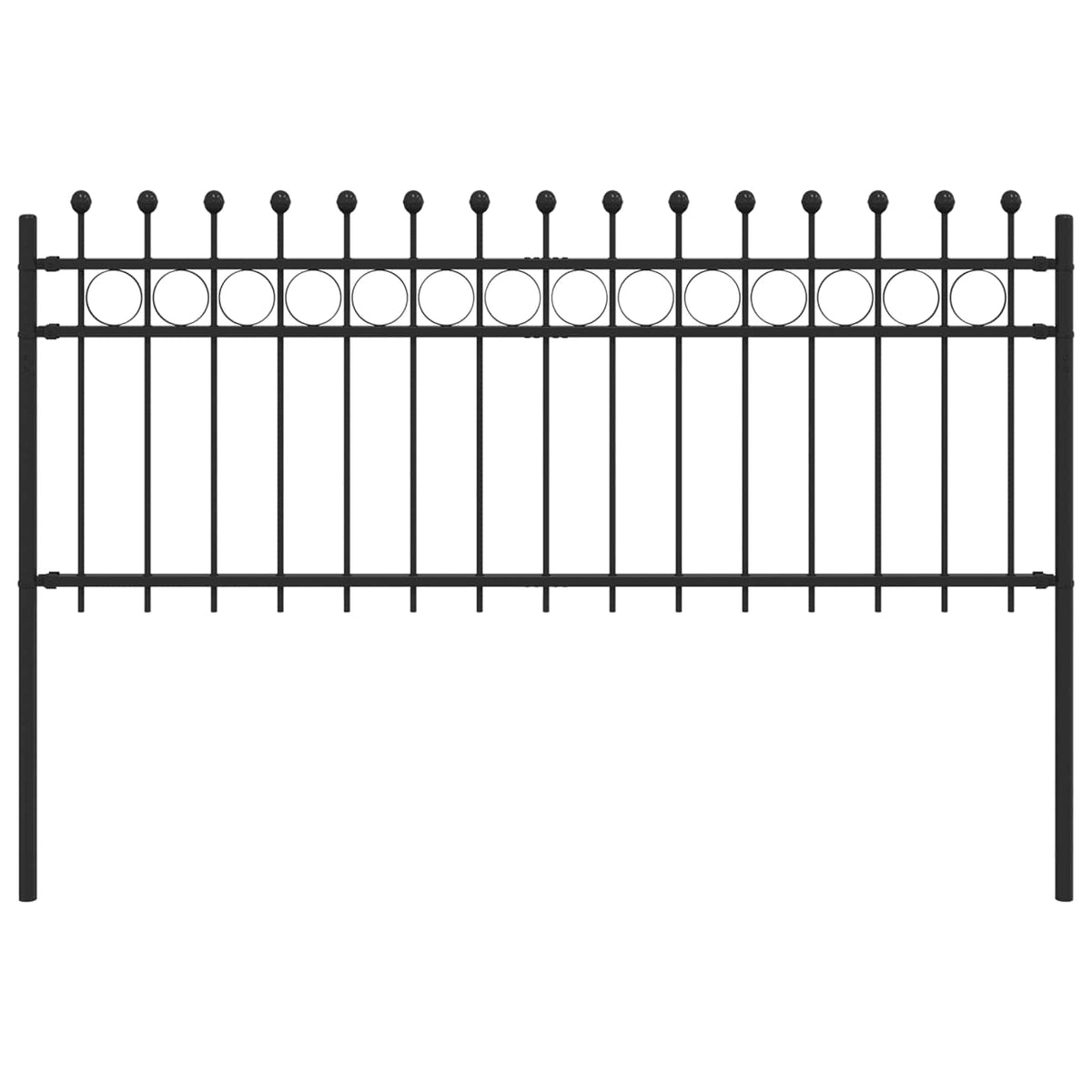 Vidaxx Ringzaun schwarz 200 x 130 cm pulverbeschichteter Stahl