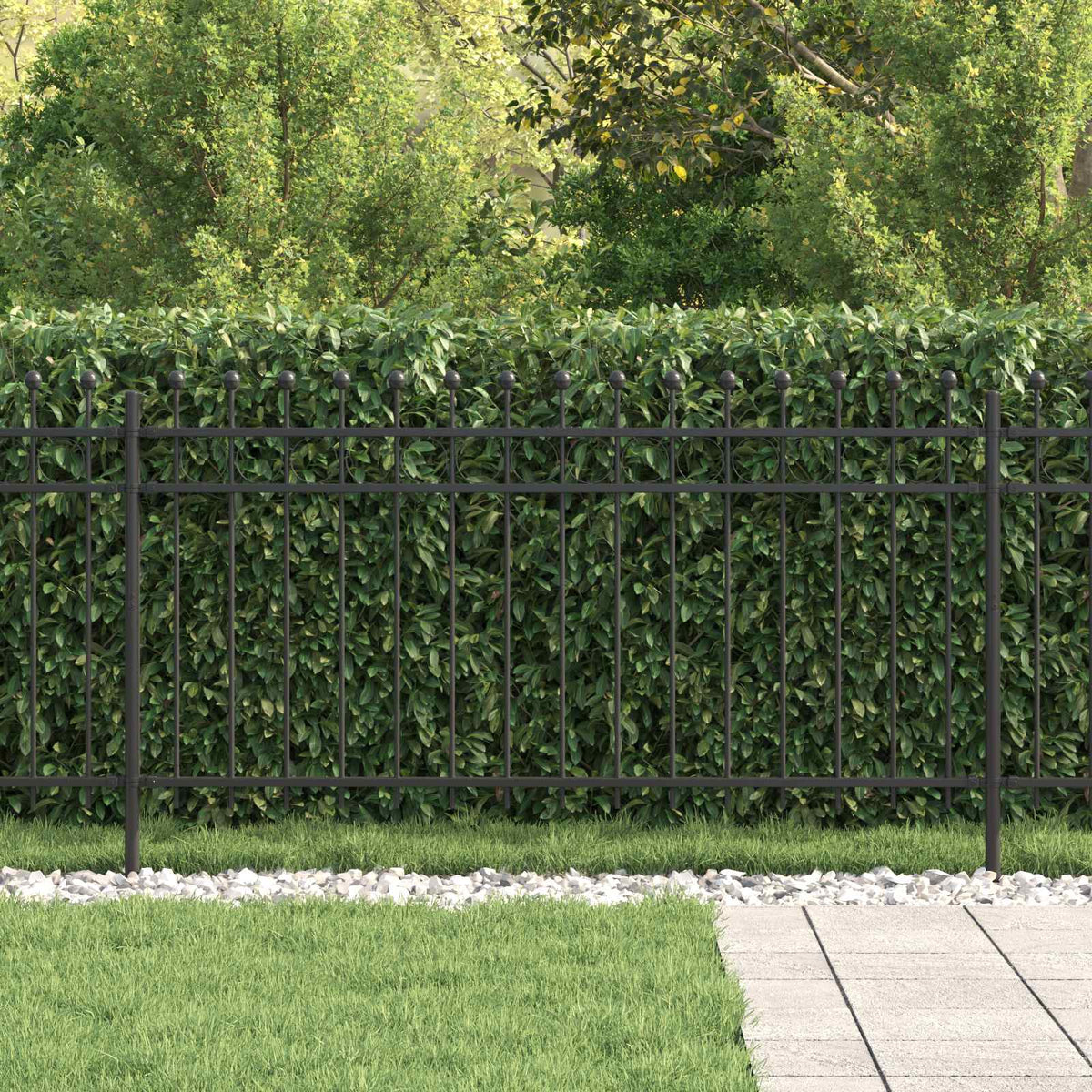 Vidaxx Ringzaun schwarz 200 x 150 cm pulverbeschichteter Stahl