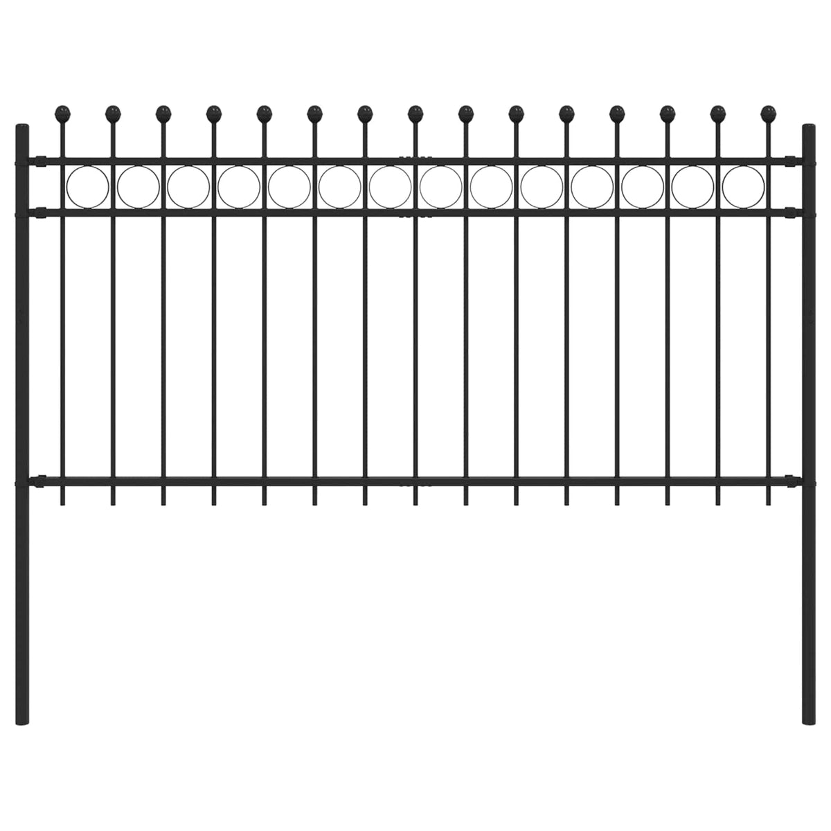 Vidaxx Ringzaun schwarz 200 x 150 cm pulverbeschichteter Stahl