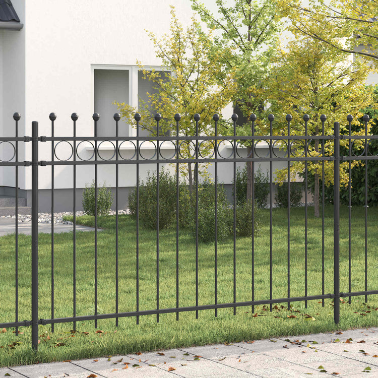 Vidaxx Ringzaun schwarz 200 x 130 cm pulverbeschichteter Stahl