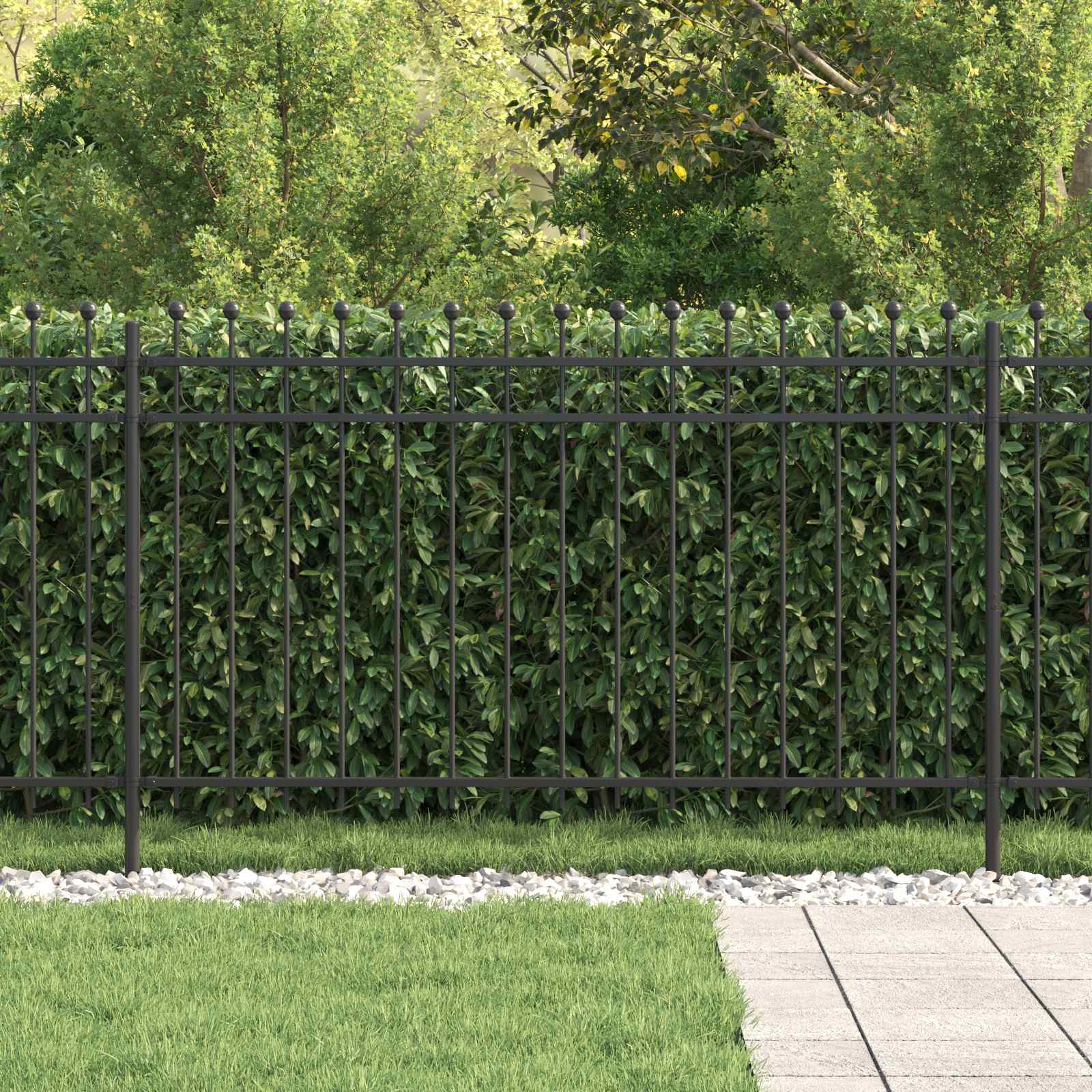 Vidaxx Ringzaun schwarz 200 x 130 cm pulverbeschichteter Stahl
