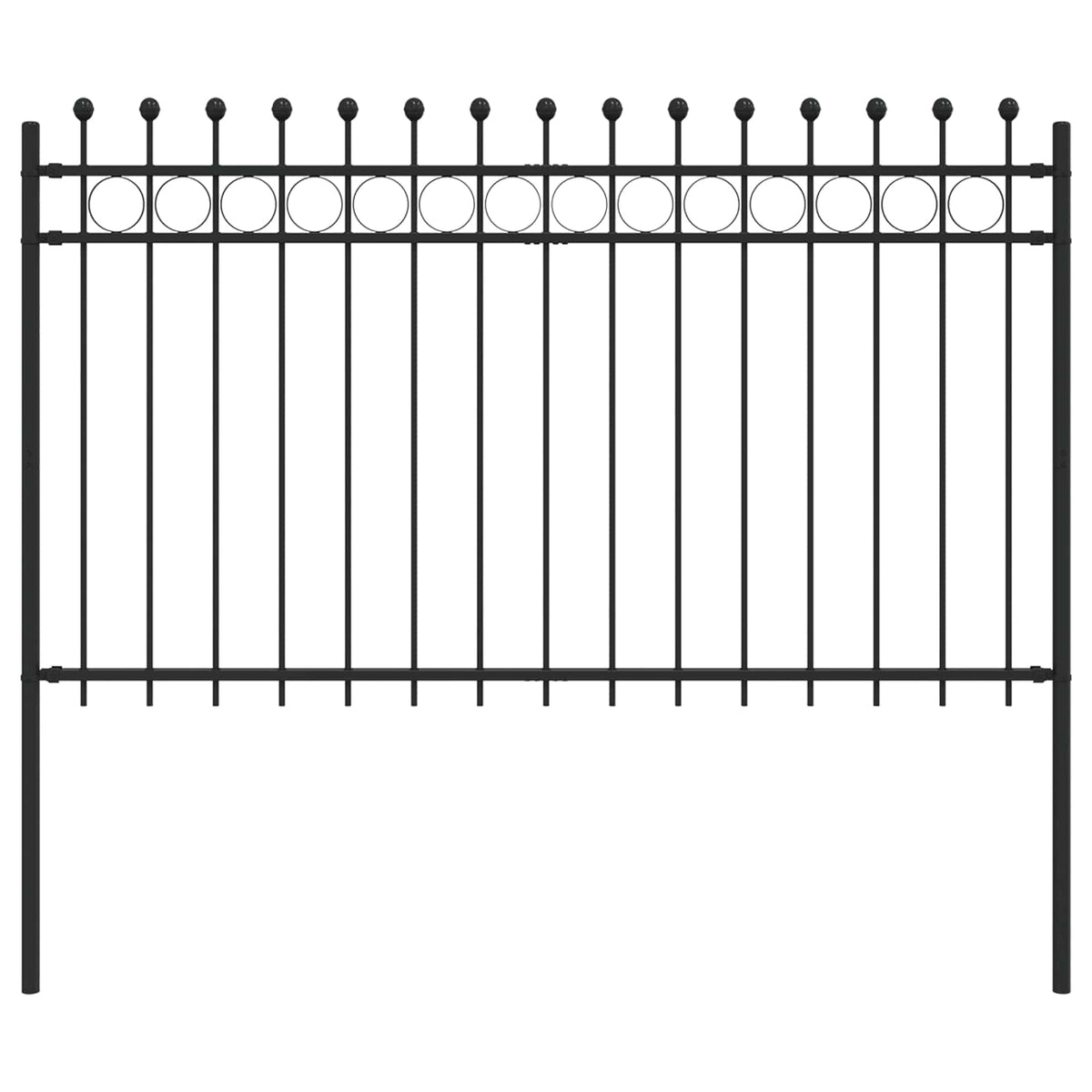 Vidaxx Ringzaun schwarz 200 x 130 cm pulverbeschichteter Stahl