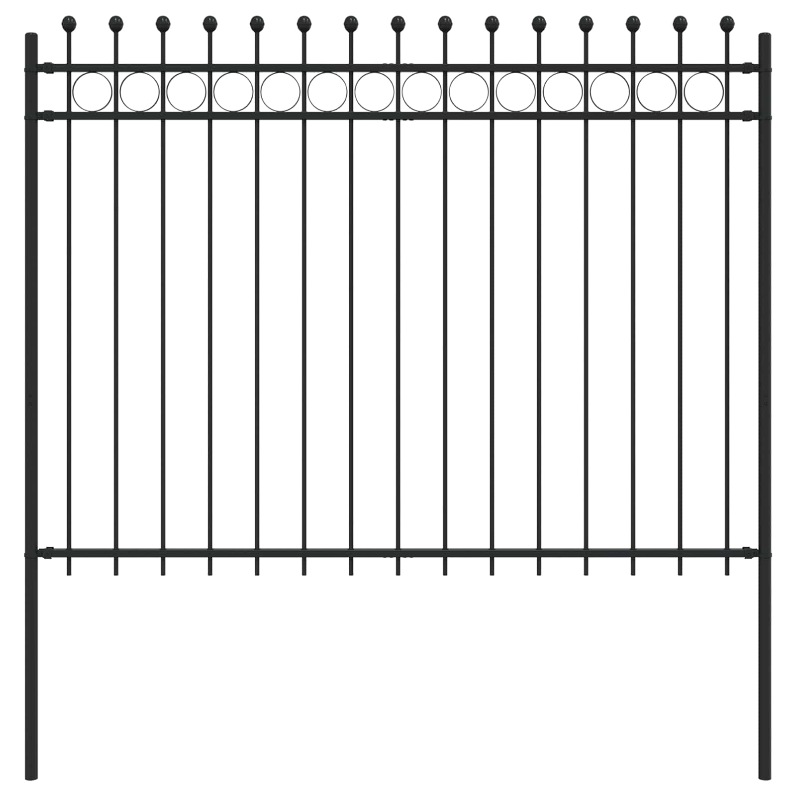 Vidaxx Ringzaun schwarz 200 x 200 cm pulverbeschichteter Stahl