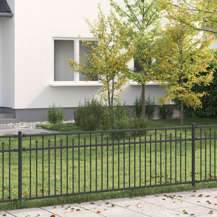 Vidaxx Erdzaun schwarz 200 x 110 cm pulverbeschichteter Stahl